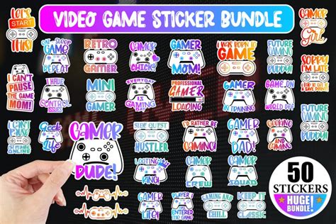 Video Game Printable Sticker Bundle Sticker Bundle Gaming