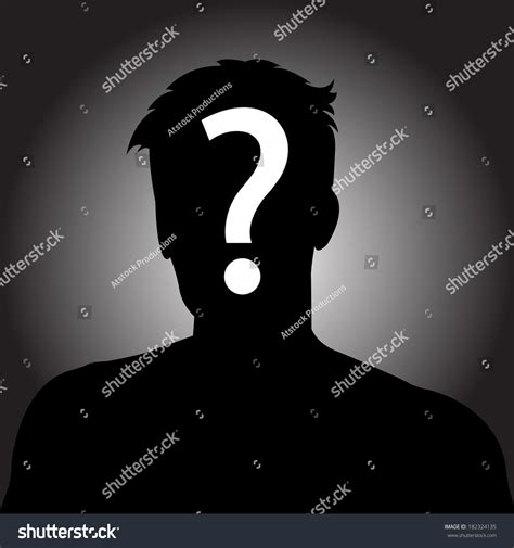 Silhouette Anonymous Man Question Mark Stock Vector 182324135