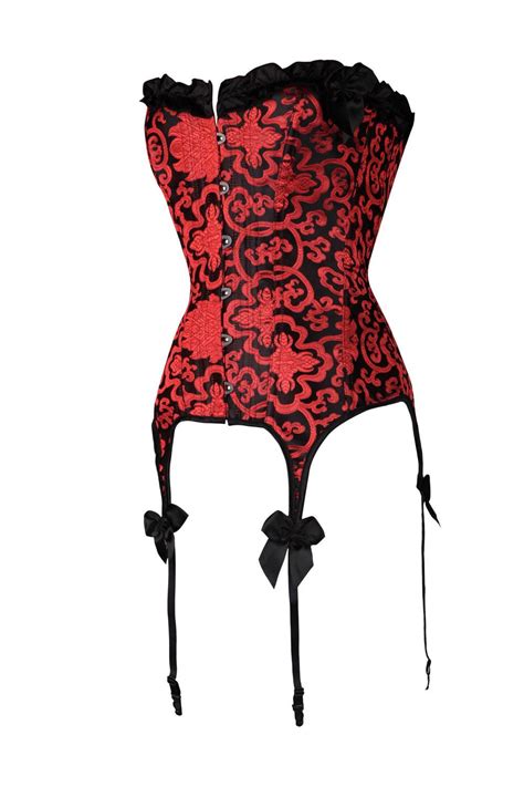 Sexy Satin Red Corset With Garter Ohyeah