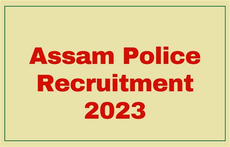 Assam Police 2023 SI Constable Other Combined Written Test Admit