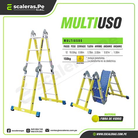 Escalera Multiuso Fibra De Vidrio Escaleras Perú