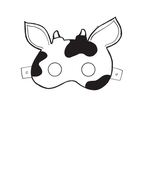 Cow Mask Coloring Page A4453d240b68e7f2eefca59ce434af56 Cow Mask