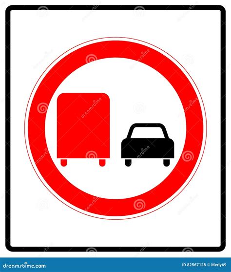 Road Sign Prohibitory Sign No Overtaking By Heavy Goods Vehicles