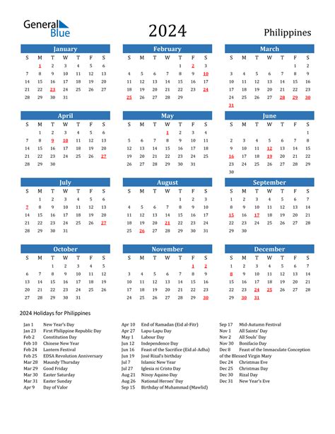 2023 Philippines Calendar With Holidays 2022 Calendar Printable With