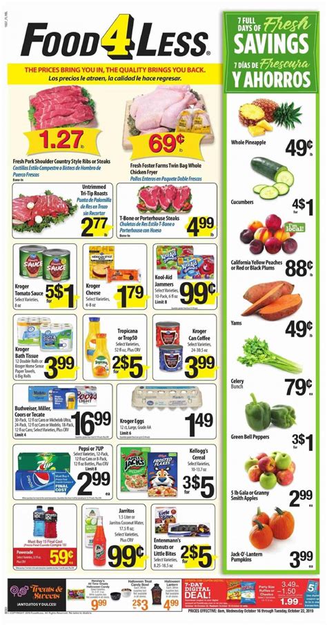 If your are headed to your local cost less food store don't forget to check your cash back apps (ibotta, checkout 51 or shopmium) for any matching deals that you might like in. Food 4 Less Ad Oct 16 - 22, 2019 - WeeklyAds2