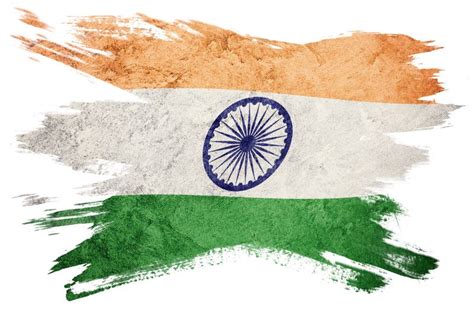 Grunge India Flag India Flag With Grunge Texture Brush Stroke Stock
