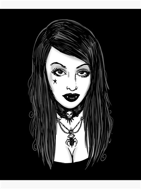 Sexy Goth Girl Vampire Vampires Mounted Print For Sale By Horrorillustrat Redbubble