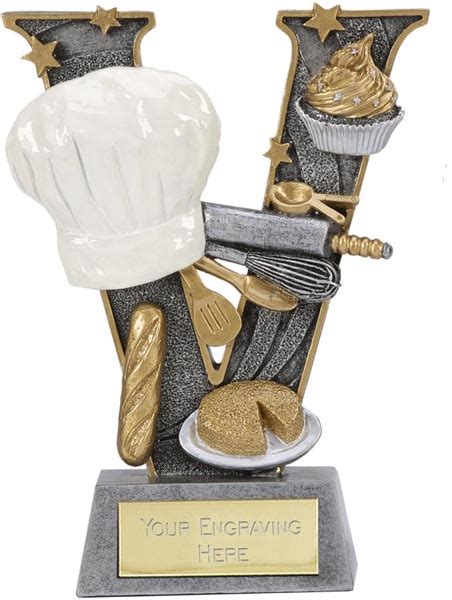 Silver Resin Victory Baking Chef Cooking Trophy 15cm 6