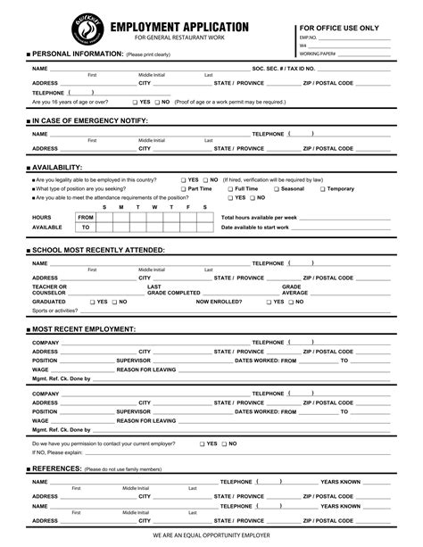 I used the form shared by jasprett, and the officer there said it is perfect. FREE 4+ Employment Application Forms in PDF | MS Word