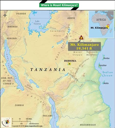 Where Is Mount Kilimanjaro Mount Kilimanjaro On The Map