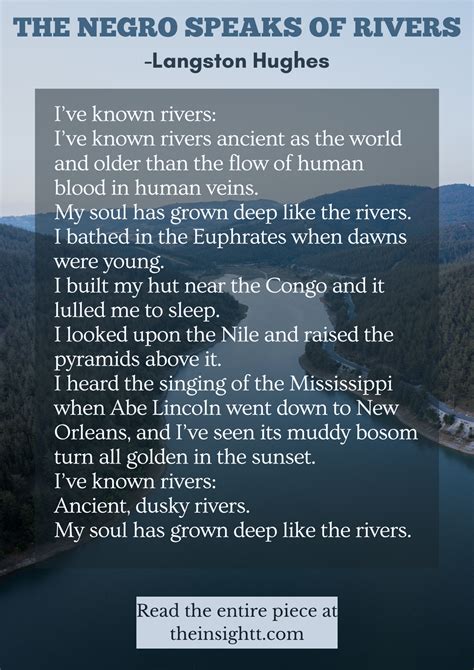 The Negro Speaks Of Rivers Langston Hughes Poem Insight