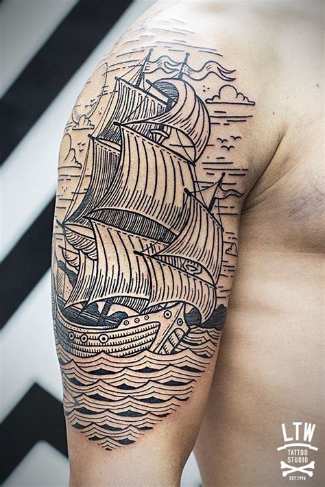 Cisco Tatuador De Ltw Tattoo And Piercing Barcelona Woodcut Tattoo