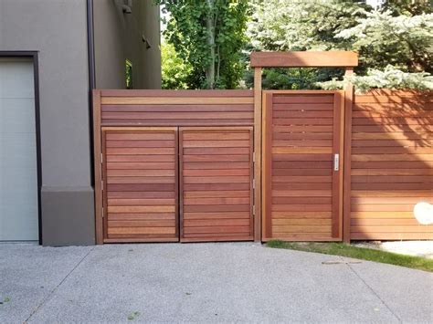 System garbage can enclosure plans. Kayu batu gate with garbage can enclosure. | Backyard ...