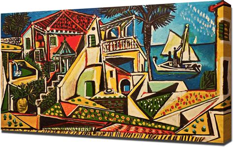 Pablo Picasso Mediterranean Landscape High Quality Framed Canvas