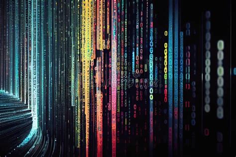 Abstract Futuristic Cyberspace With Binary Code Stock Illustration