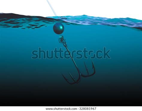 Quadruple Hook Under Water Closeup Stock Illustration 328081967