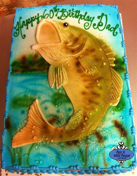 I made this for my son on his 4th birthday. Bass fishing cake | Fish cake birthday, Bass fish cake ...