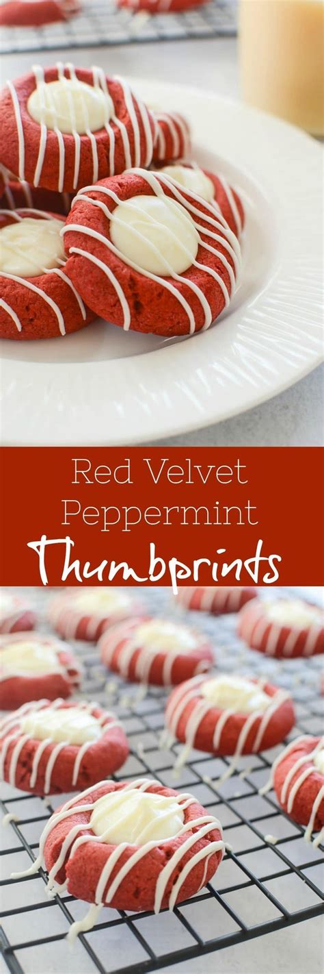 Red Velvet Peppermint Thumbprints Recipe Thumbprint Cookies Recipe