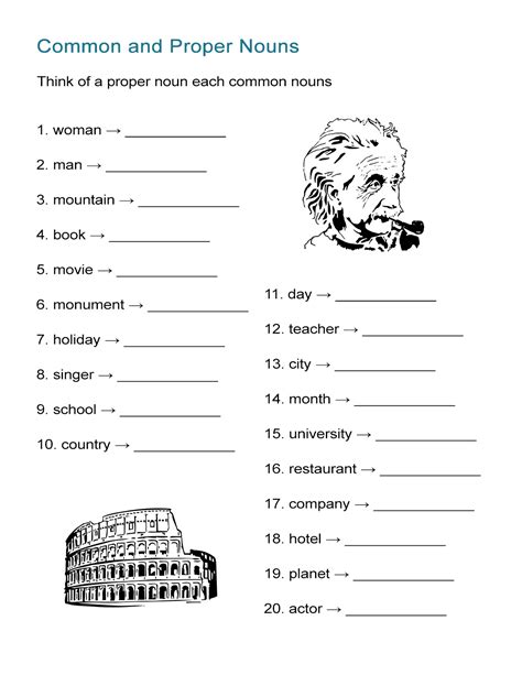 Proper And Common Nouns Worksheet For Class 4