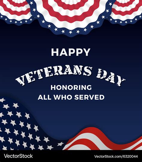 Happy Veterans Day Background Royalty Free Vector Image