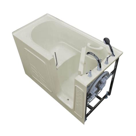 universal tubs 5 ft right drain walk in bathtub in biscuit hd3060wirbs the home depot