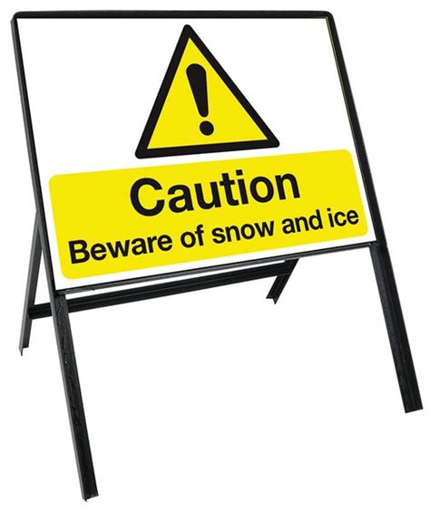 Durable Winter Safety Sign Kit With Steel Stanchion Safetyshop