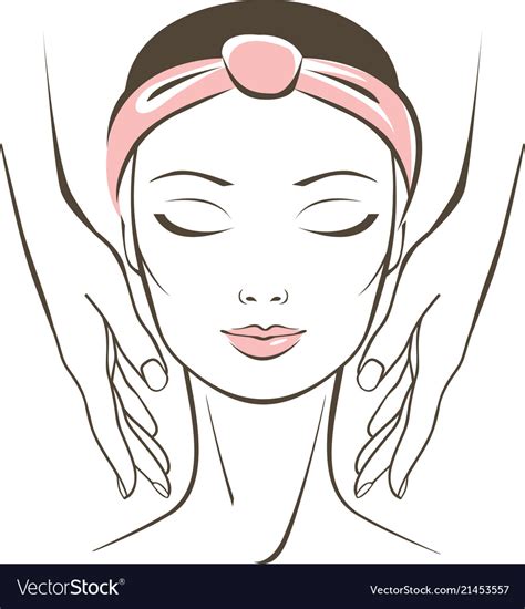face massage in spa salon royalty free vector image