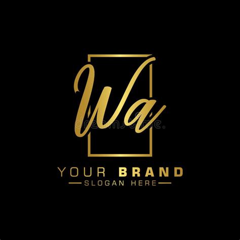 Letter Wa Logo Initial Letter Design Vector Luxury Color Stock Vector