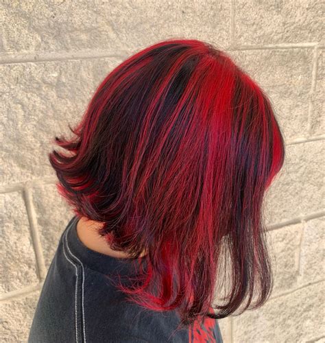Red Hair Chunky Highlights