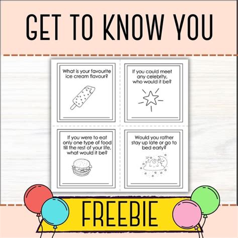 Get To Know You Question Cards Teaching Resources