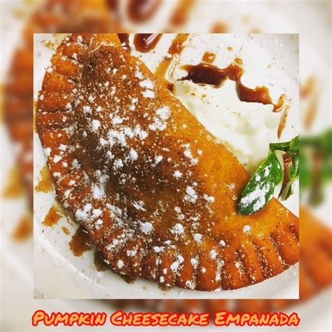 Pumpkin Cheesecake Empanada With Spicy Sugar And Coffee Cream Yummm