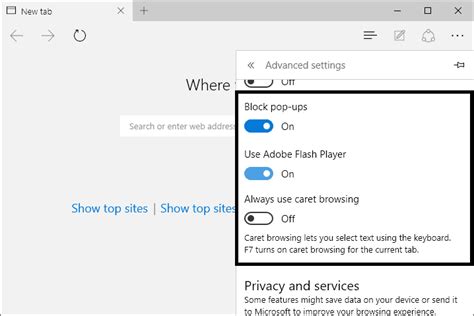 Pop Up Blocker Microsoft Edge Browser Loomg