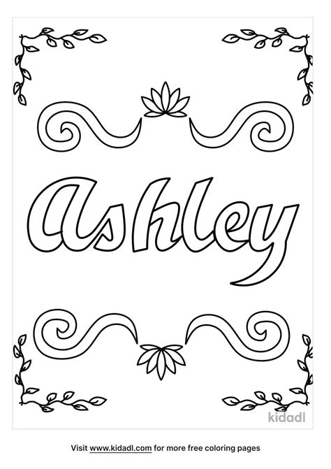 Free Name Ashley Coloring Page Coloring Page Printables Kidadl