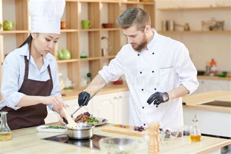 Chefs Working In Kitchen Stock Image Image Of Cuisine 121326147