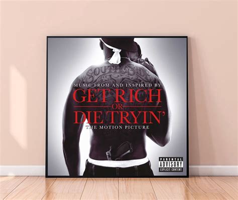 Get Rich Or Die Tryin Music Album Cover Celebrity Art Canvas Etsy