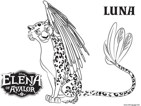 Learning is fun disney elena of avalor coloring enchanted. Elena Of Avalor Luna Coloring Pages Printable