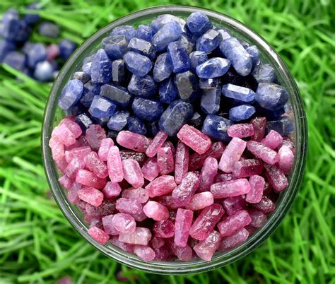 Natural Blue Sapphireandruby Mix Lot Rough 5to7mm Loose Gemstone Precious
