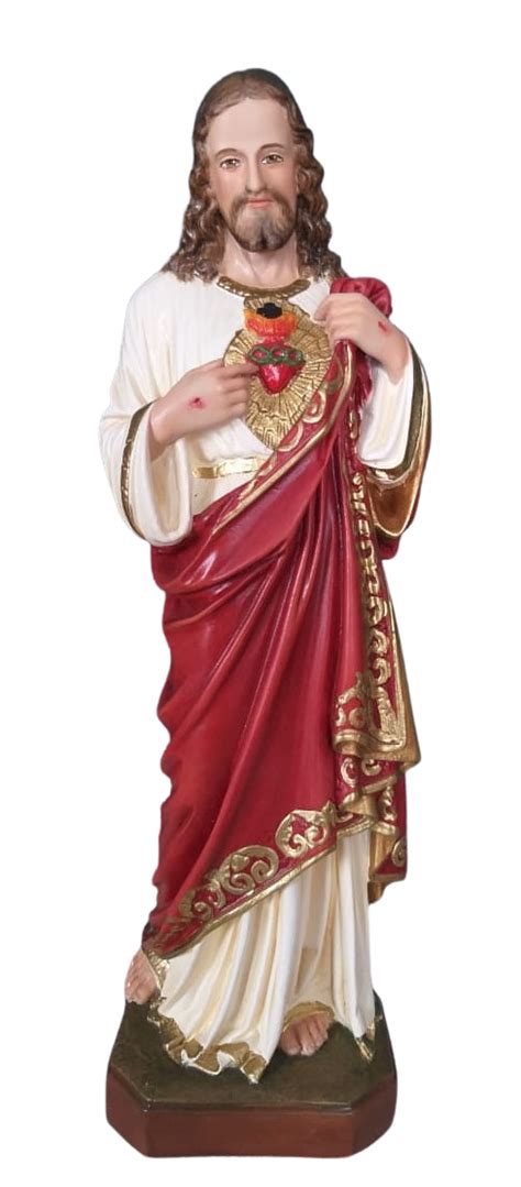 Sacred Heart Of Jesus 12 Inch Hand Made Colored Statue Statues And Figures
