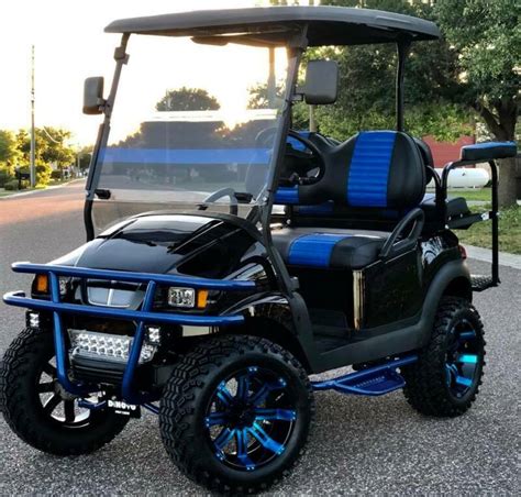 Dinovo Custom Build “interceptor” Golf Cart Club Car Black And Blue