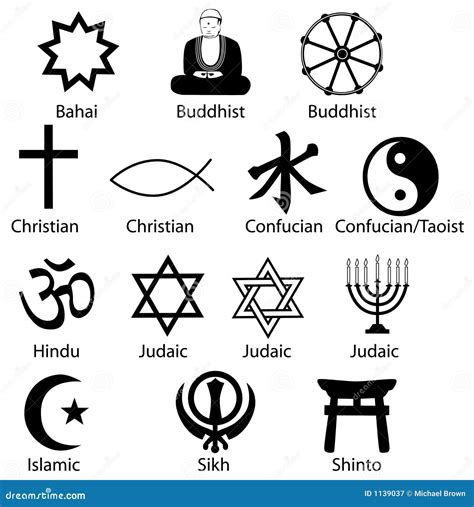 Símbolos Da Religião Religiosos Ilustração Do Vetor Ilustração De