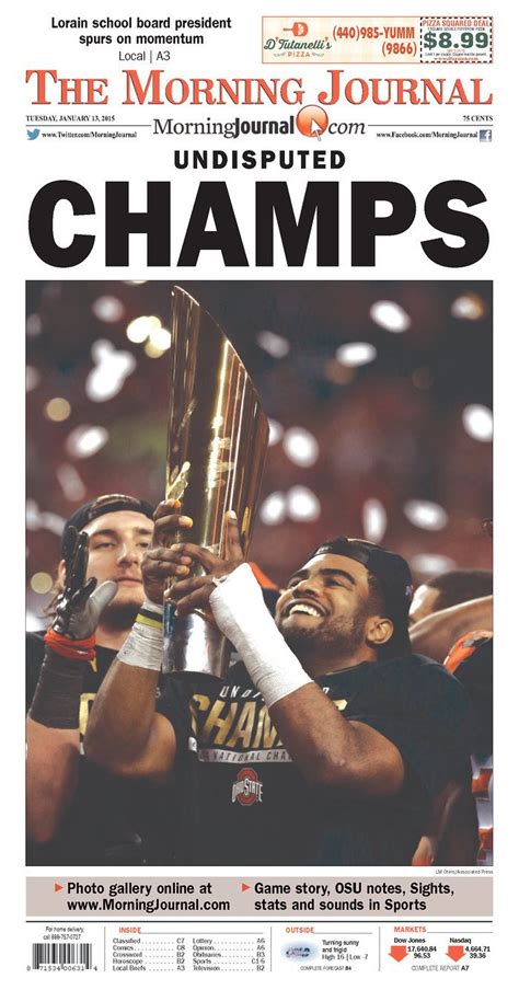 Ohio And Oregon Newspaper Front Pages On Ohio States National
