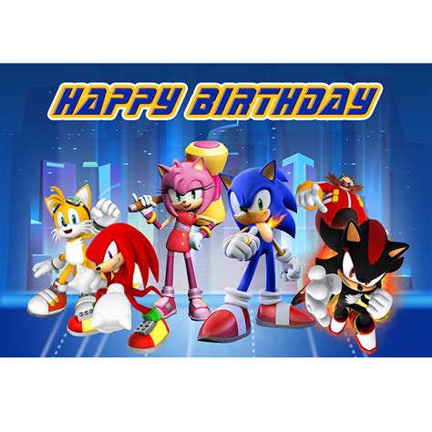 Sonic The Hedgehog Personalised Birthday Party Supplies Banner Backdrop