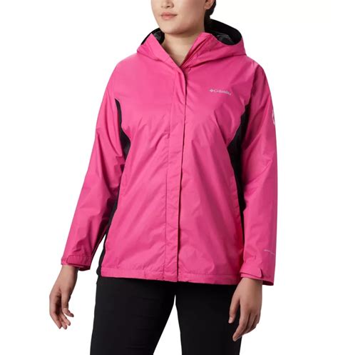 Womens Tested Tough In Pink Rain Jacket Ii Plus Size Columbia