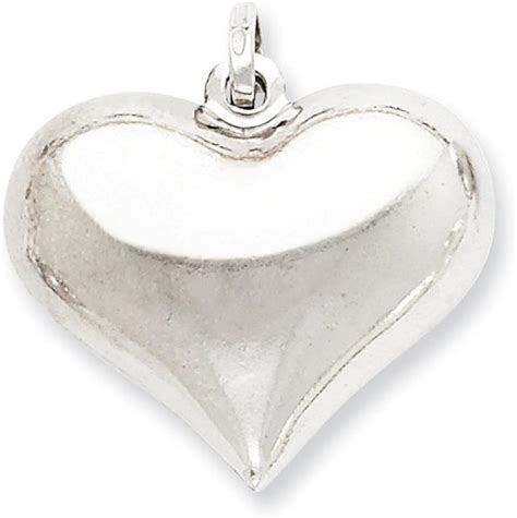 Sterling Silver Puffed Heart Pendant 087 In X 094 In