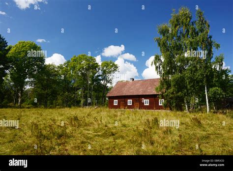 Traditional Swedish Farm House Sweden Smaland Stock Photo Alamy