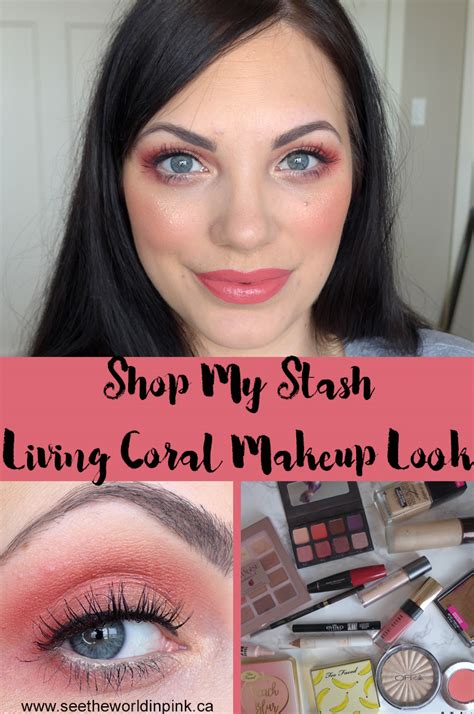 March Shop My Stash Colour Of The Year Living Coral Makeup Look