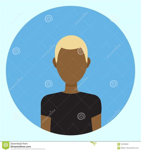Male Avatar Profile Icon Round African American Man Face Stock Vector