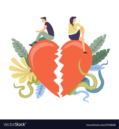 Relationship Themed Couple Break Up Concept Vector Image