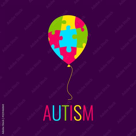 World Autism Day Autism Awareness Poster With A Colorful Balloon Made