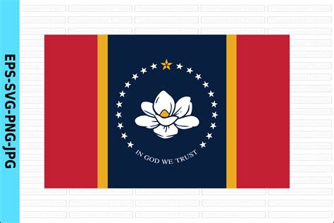 Mississippi State Flag The Magnolia Stat Graphic By Tgt Designs